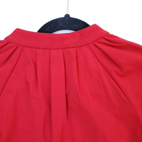 DVF Red Button Front Structured Dress - Picture 5 of 7